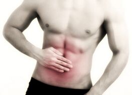 Abdominal pain with the sovereign's injury